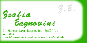 zsofia bagnovini business card